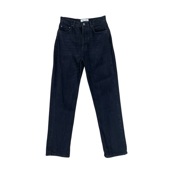 Reformation Jeans Denim - Reformation Cynthia High Rise Straight Leg Jeans Black Size 26 Minimalist Chic